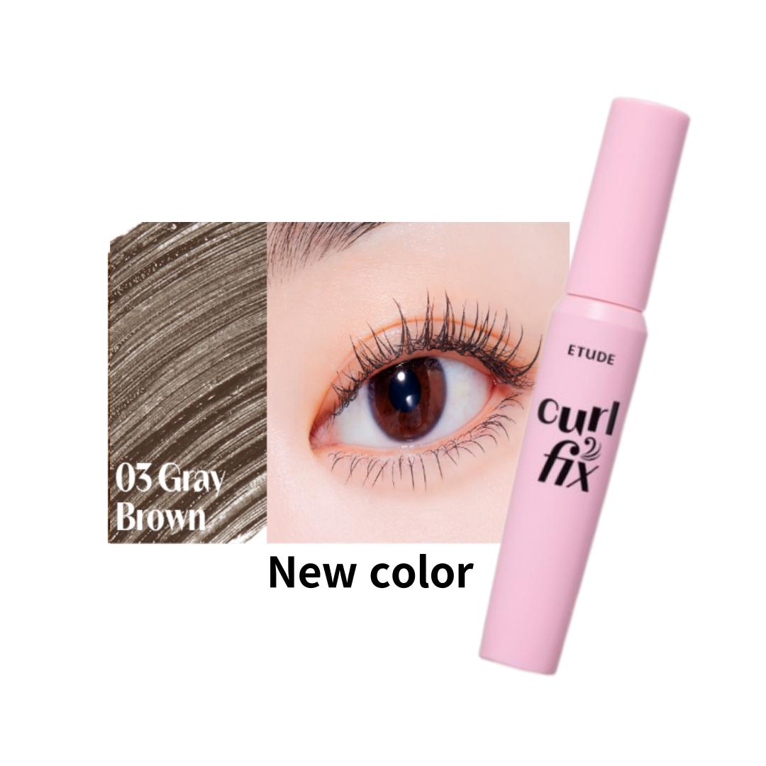 [ЭТЮД] CURL FIX ТУШЬ 8г | Серо-коричневый/черный/коричневый | Водостойкая тушь для макияжа Long Fix Natural Корейская. серый/коричневый