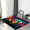 Rainbow Tech Line 3D Area Rug, Creative Soft Non-Slip Machine Washable Floor Mat for Bathroom Kitchen Living Room Home Decor