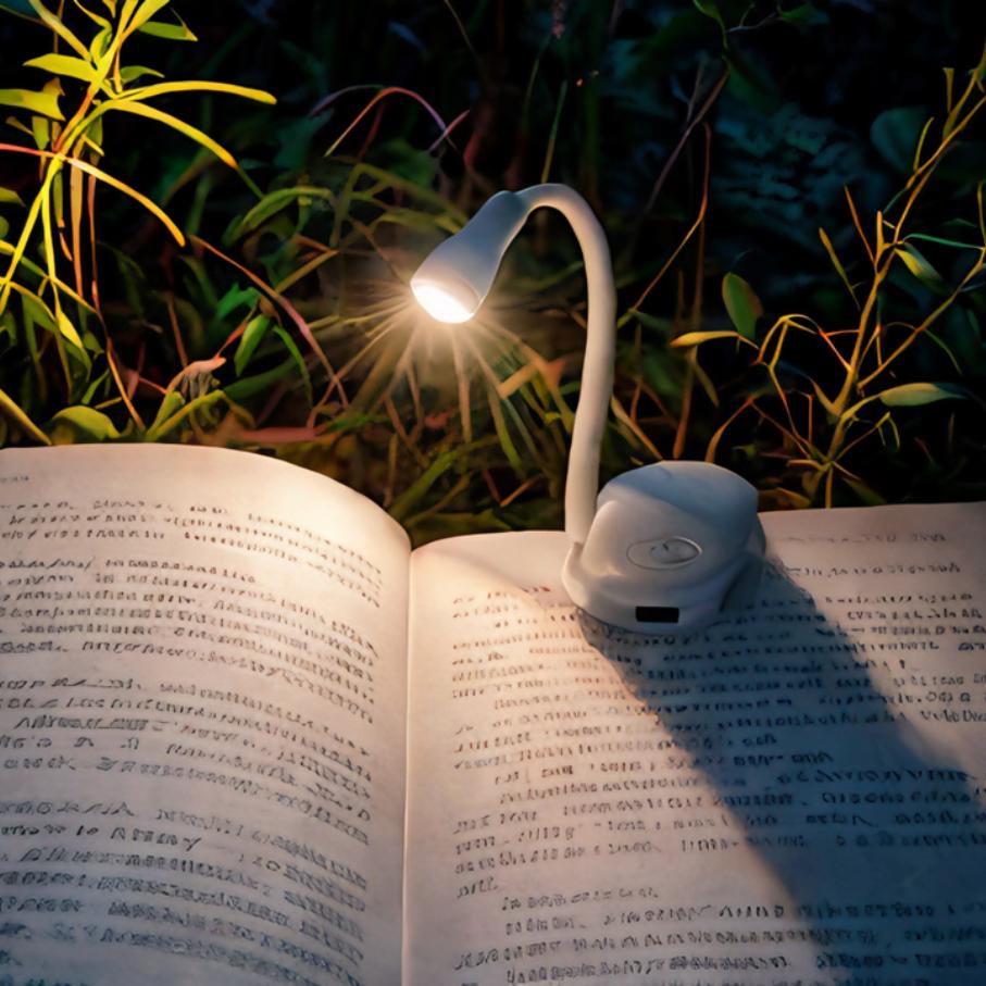 

New Design LED Book Light Eye Protection 3 Color Adjustable Clip 360° Flip Study Lamp Rechargeable For Travel Bedroom Reading чорний