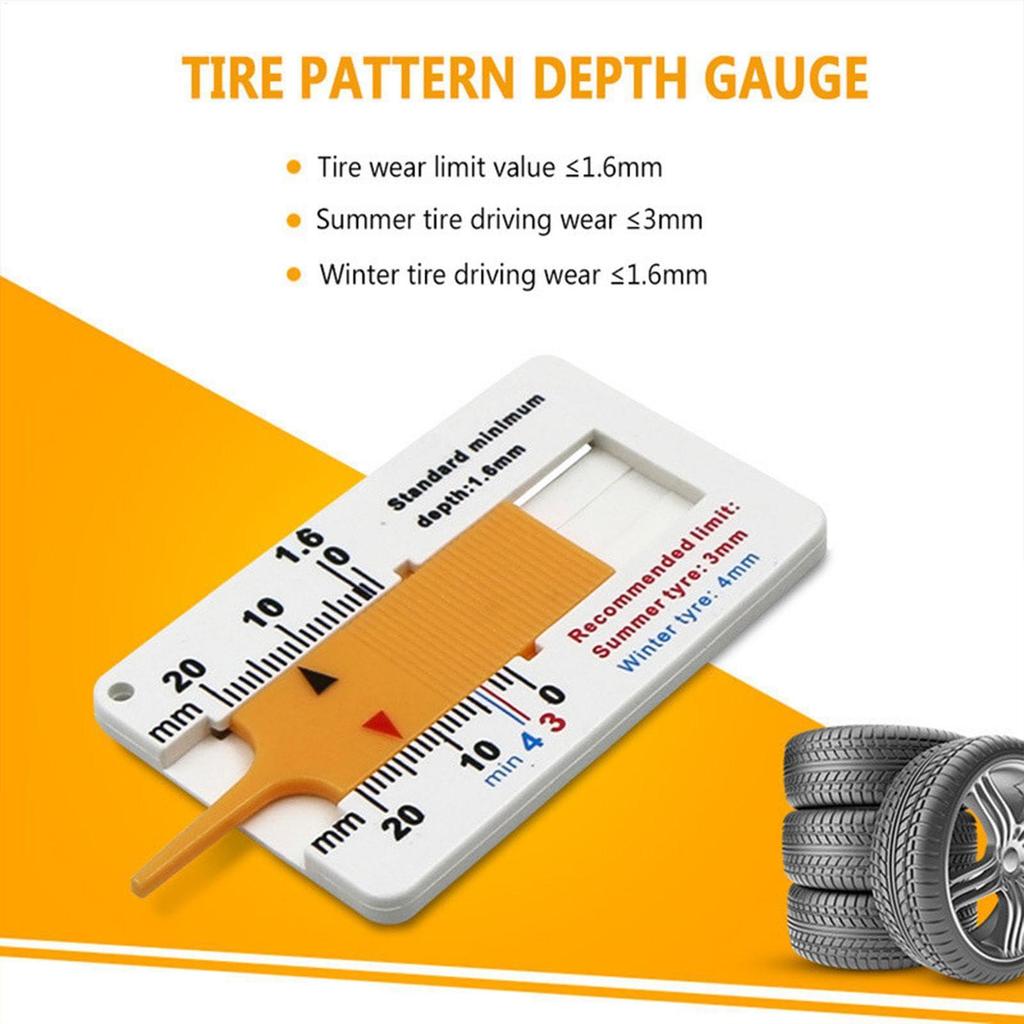 Tyre Depth Gauge 0-20 mm Tread Gauge Tool Portable Easy Reading Gauge Tire Tread Depth Accurate Measurement Tool for Motorcycles