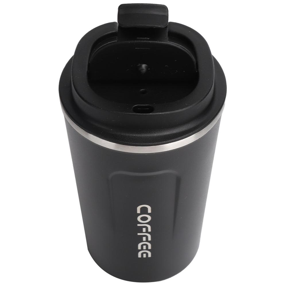 380ml Capacity Stainless Steel Coffee Cup Leakproof Lid Thermal Travel Mug Car Use