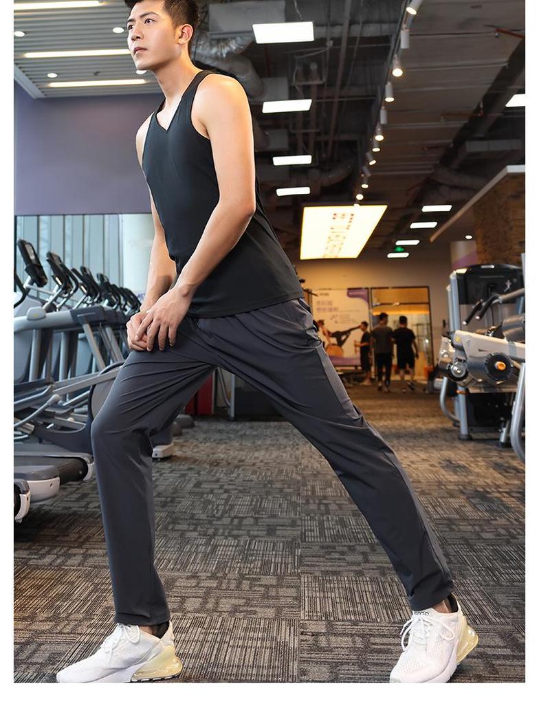 Men's Lightweight Quick-Dry Running Fitness Pants - Straight-Leg Micro-Elastic Spring Style