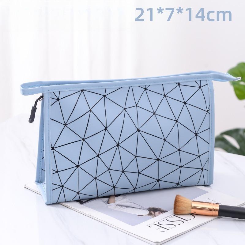 Women Simple and Portable Cosmetic Storage Bag Handbag Style Travel Storage Bag PU Fashion Toiletry Small Bags Wash Makeup Bags