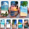 Sea Palm Trees Beach Phone Case For Samsung S9,S10,S20,S10,S21,S25,S24,S23,Ultra,FE,Plus,Lite,Soft Silicone Black Cover