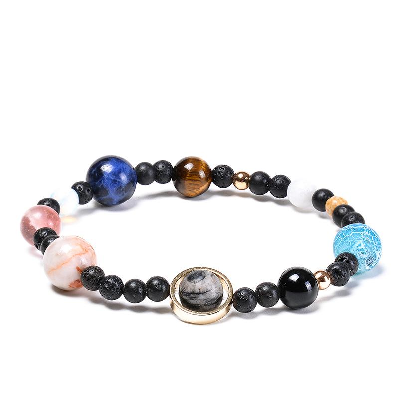 

JYL TS Bracelet Zodiac Couple Black Design Enhances Shared Destiny & Luck Eight Planets-3 тьмяно-коричневий