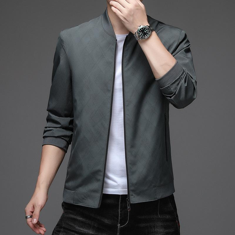Новинка весны и осени мужская молодежная повседневная куртка с воротником-стойкой модное — фото 3