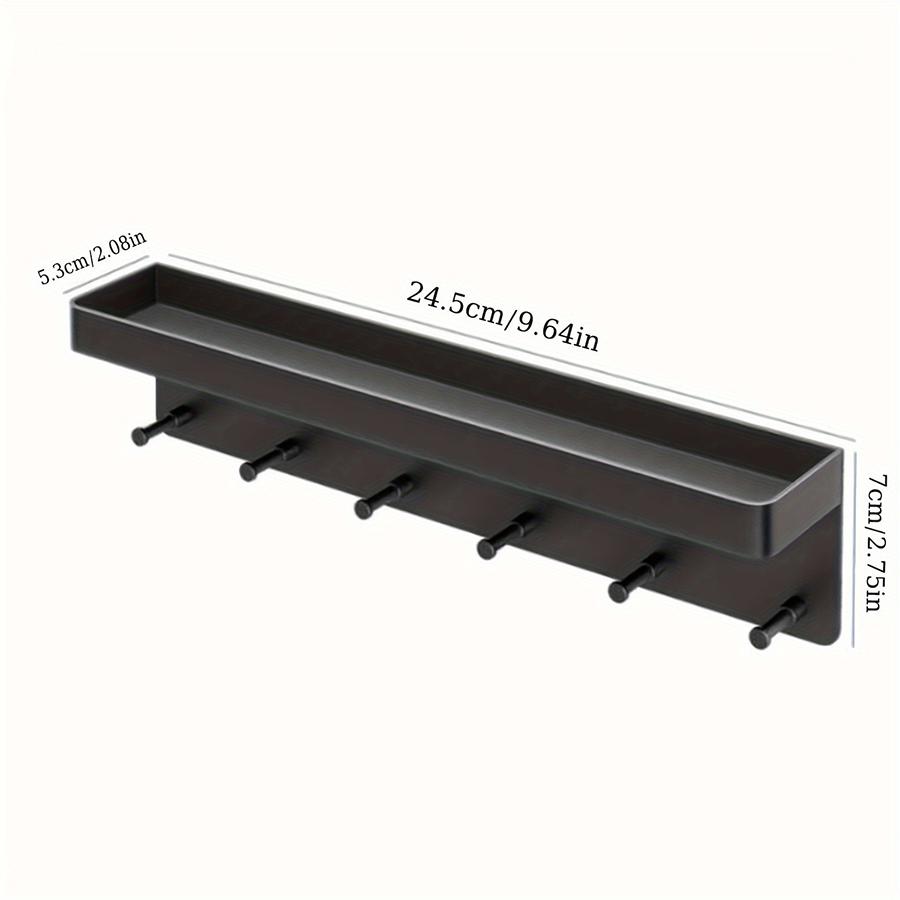 1PCS Entry Wall Hole Free Entryway Key Hangers Multi-functional Bathroom Non-marking Wall Mounted Storage Shelf
