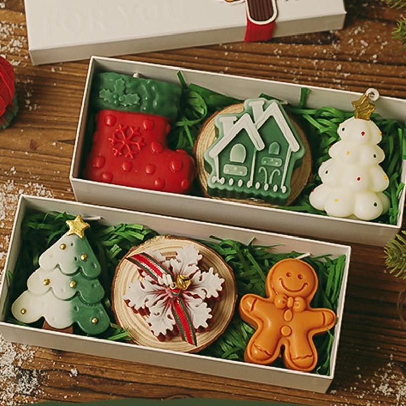 Christmas Scented Candle Gift Set Winter Soys Candle Christmas Home Decors Christmas Aromatherapys Candle Holiday Gift