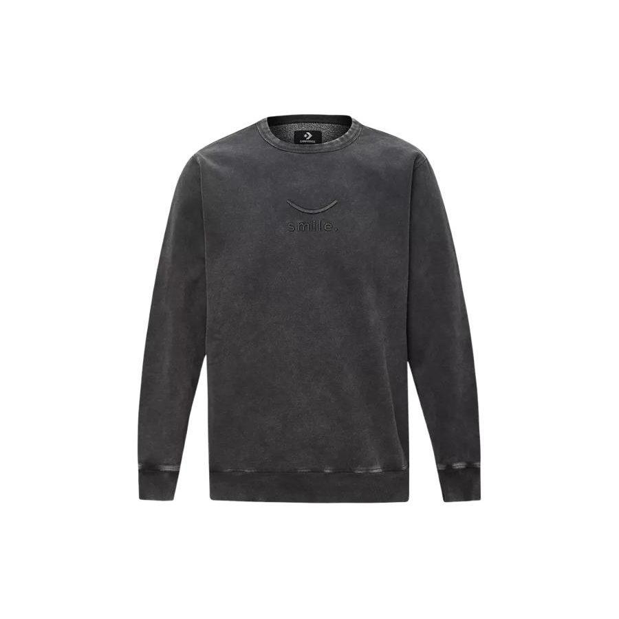 Converse Jack Purcell Sweatshirts Men's Ink Black Crew Neck Moderate Regular 10021572-A01