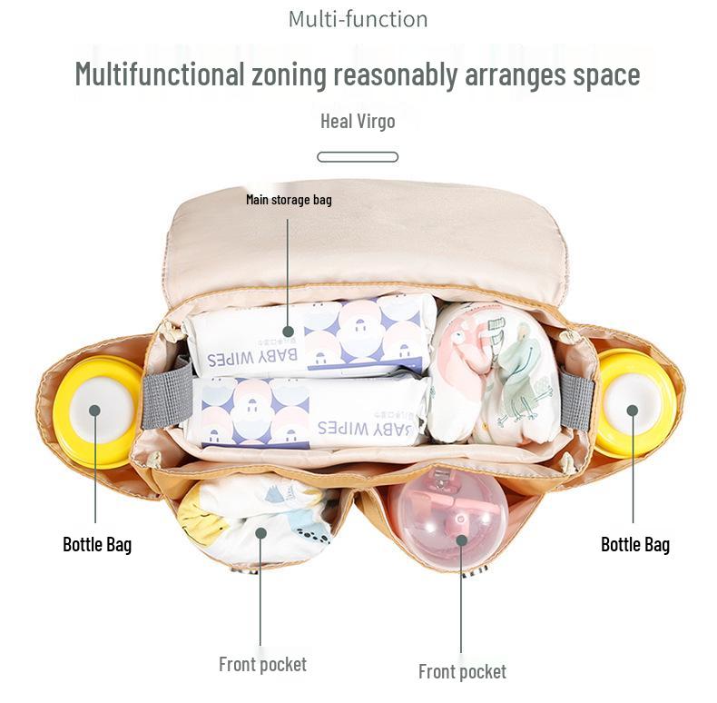 Large Capacity Portable Nylon Stroller Hanging Bag - Multifunctional Mommy Bag