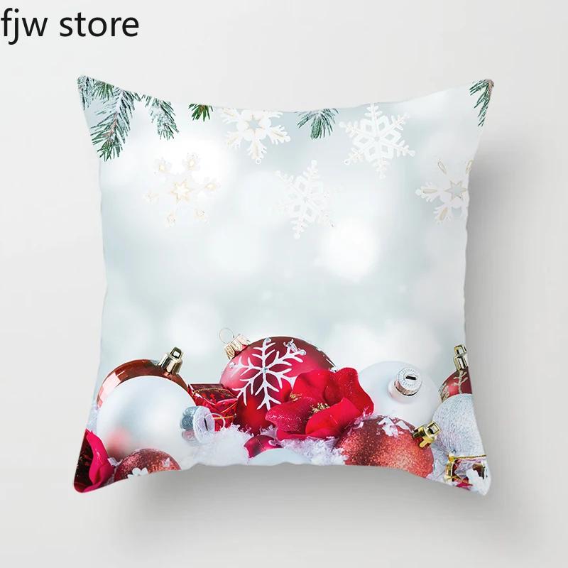 Christmas New Year Decoration Pillowcase  Ball Pendant Printed Throw Pillow Cover Sofa Cushion  Home