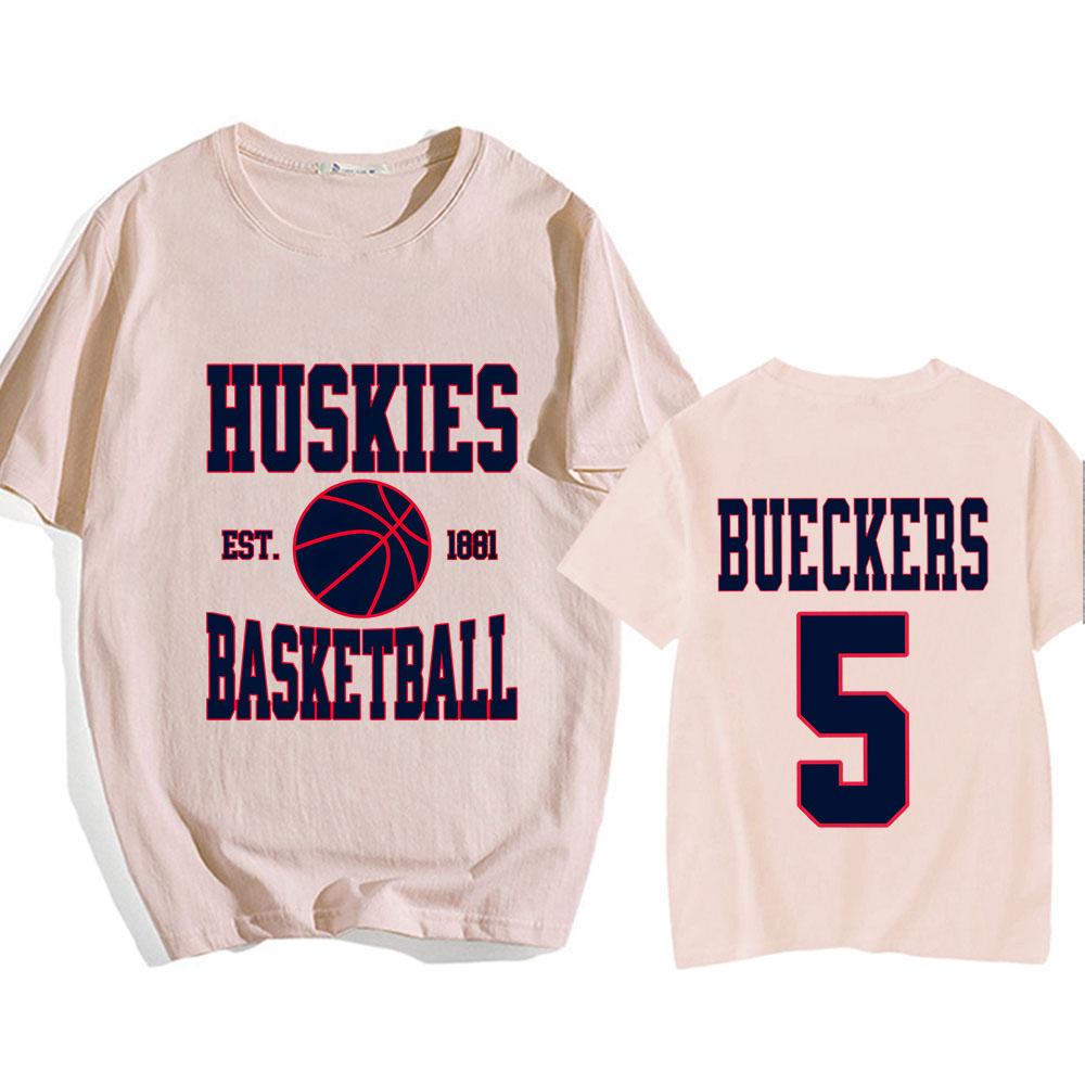 Paige Bueckers Numara 5 Tişörtler Çift Taraflı Grafik Baskılı Tişört Kısa Kollu Pamuklu Rahat Tişörtler Erkek/Kadın Tişörtleri