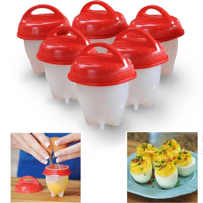 Premium Nonstick Silicone Egg Steamer Cups Six Pack For Perfect Poached Eggs