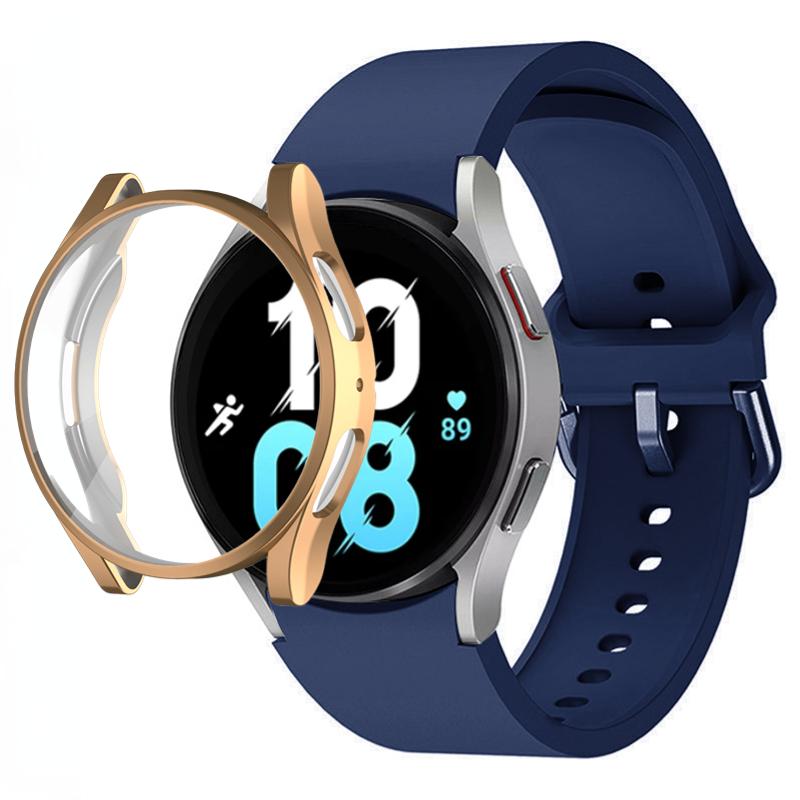 Silicone Strap+TPU Case for Samsung Galaxy Watch 5 44mm 40mm/4 44mm 40mm Sport Wristband for Samsung Watch 5/4 Protective Shell