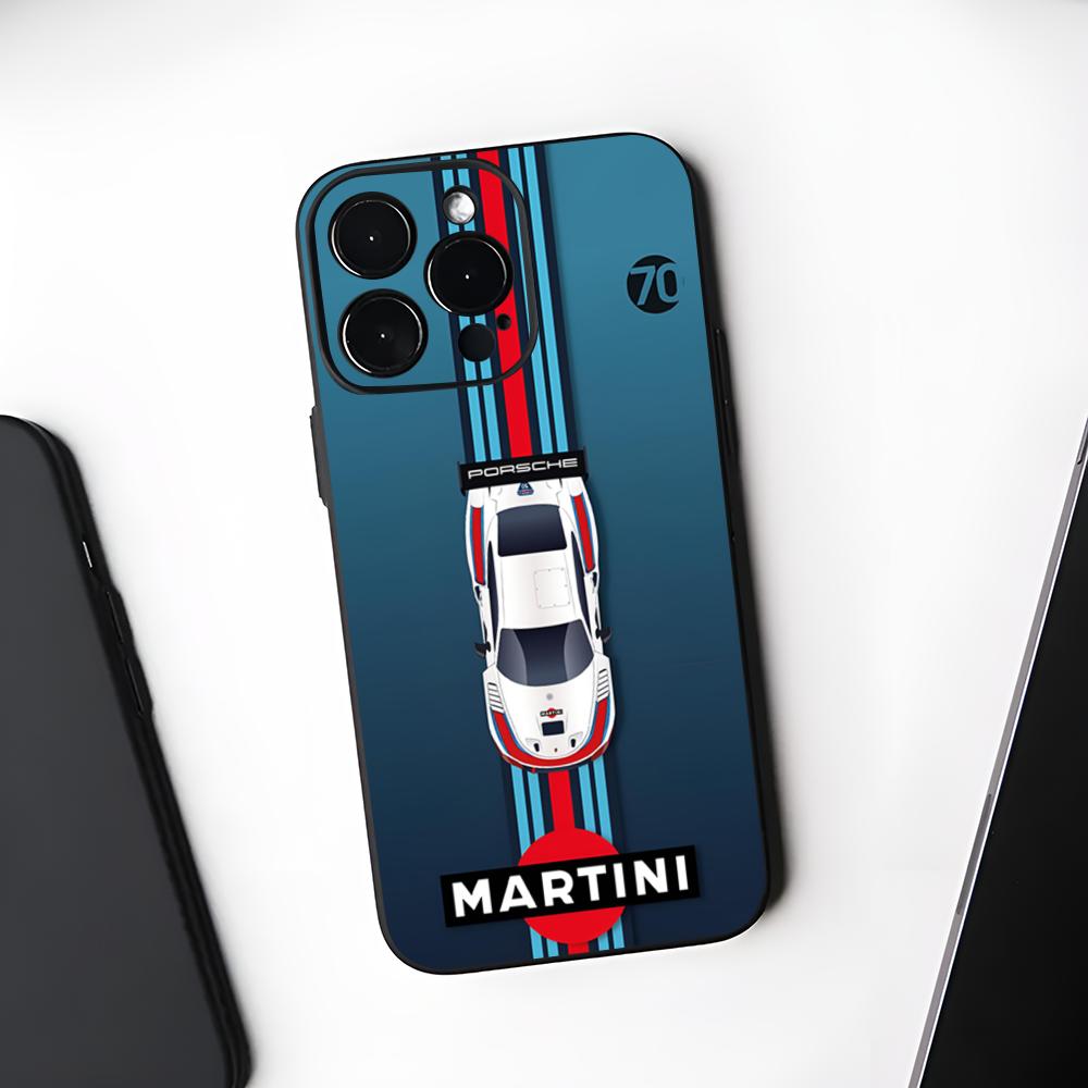 Renn M-Martini Logo Handyhülle Schwarz Weich Für Iphone 16 15 14 13 11 12 Pro Max Xr X Xs 8 7 Plus