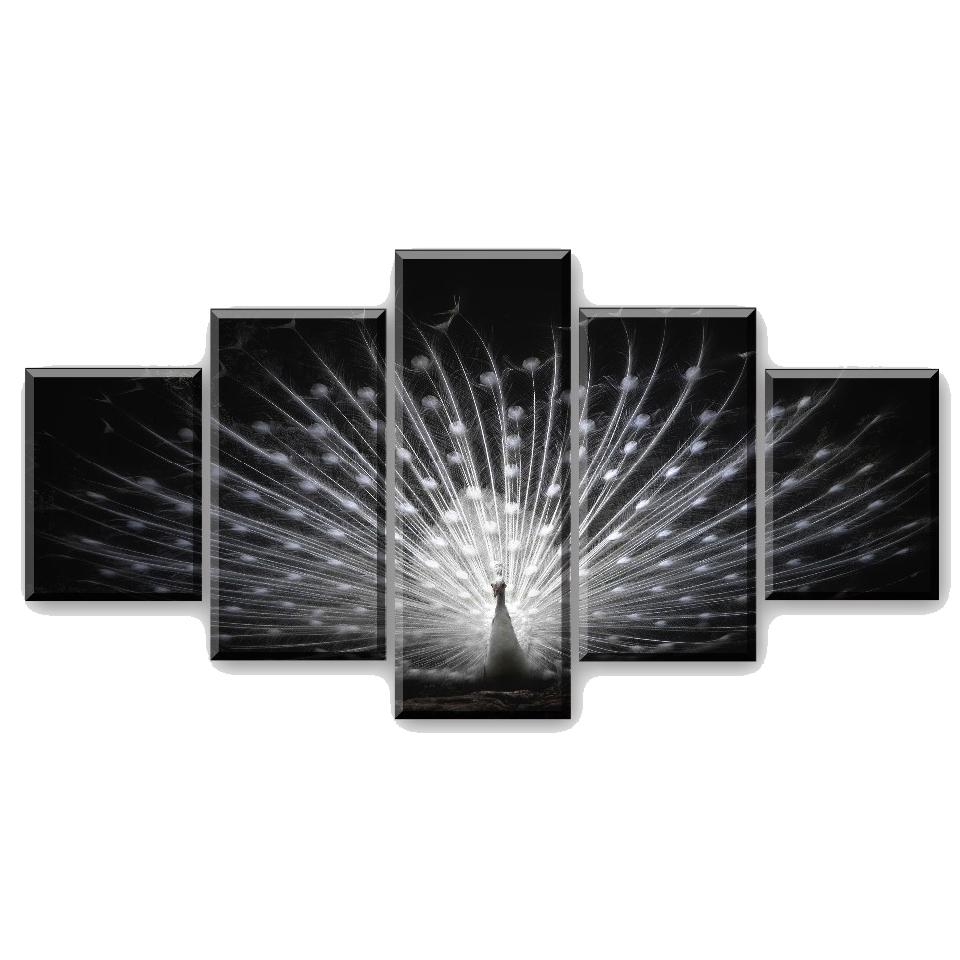 

HD Печать Плакат 5 Шт. Животное Белый Павлин Настенные Картины Для Современной Гостиной Домашний Декор Рамки Холст Картины Без Рамки 20x35cm*2 20x45cm*2 20x55cm*1