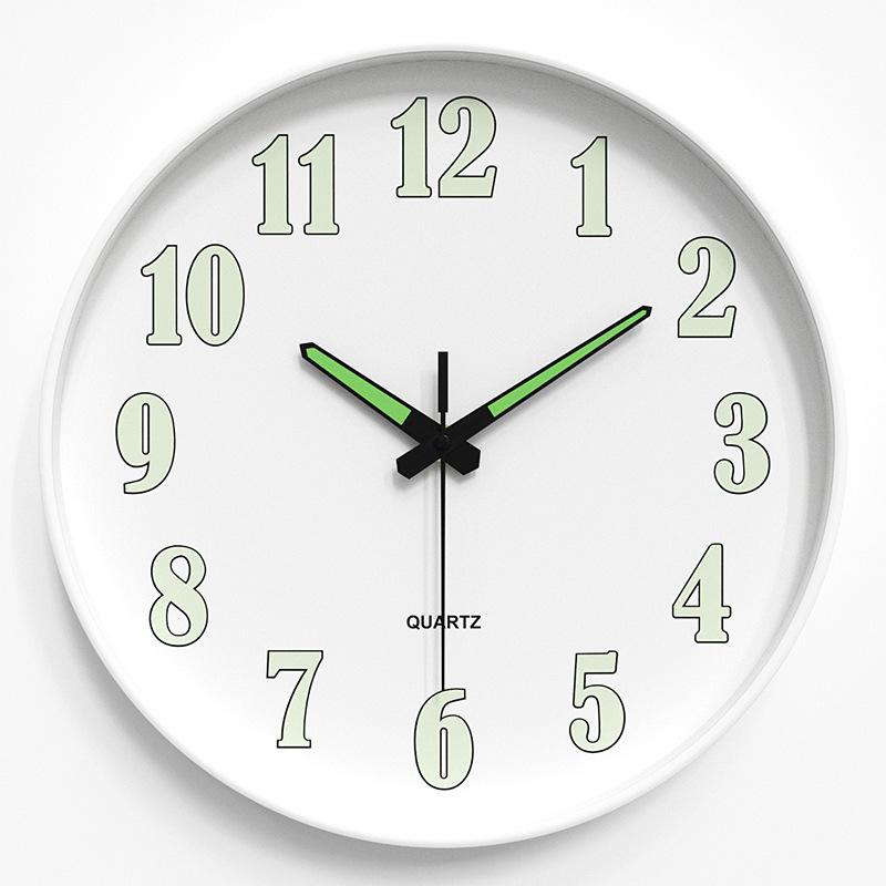 Luminous Wall Clock Silent Clock Home Living Room Clock Wall Hanging Simple Quartz Clock Cloc 25CM
