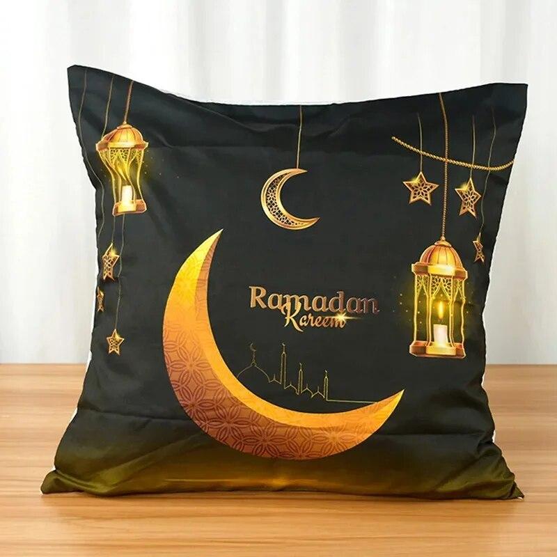 2024 Eid Mubarak Home Decoration Pillowcases Islamic Ramadan Decoration Mosque Muslim Pillowcases