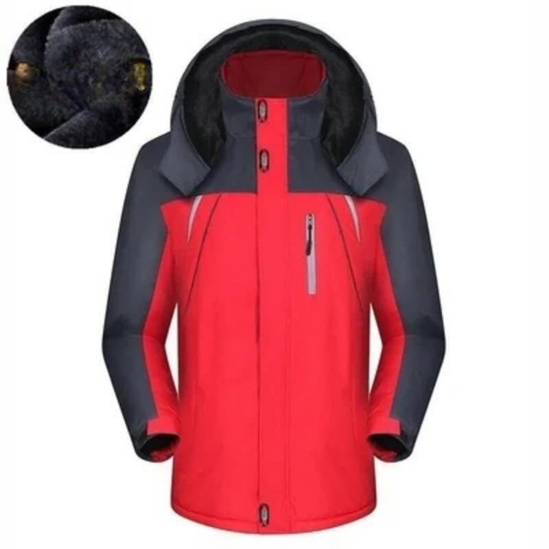 Winter Outdoor Couple Cotton -Padded Jacket Plus Velvet Warm Jacket Large Size Simple Tooling Jacket