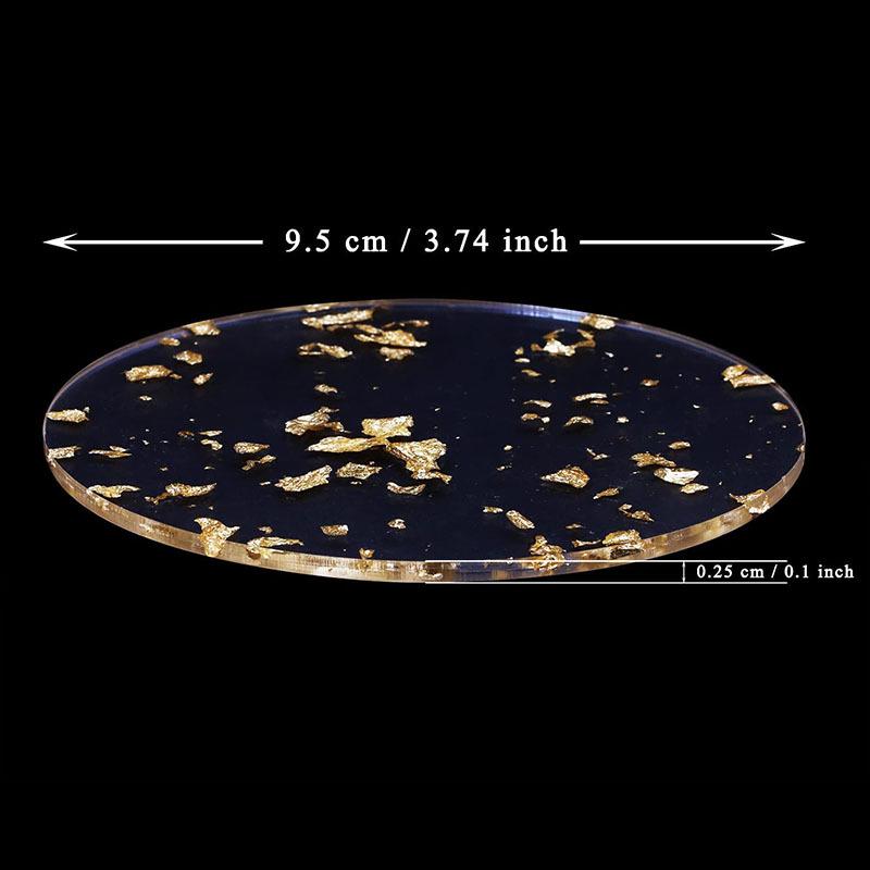6 Pieces Christmas Transparent Acrylic Bar Coaster Gold Foil Modern Coaster Beverage Mat Plate Creative Carpet Mark Coaster