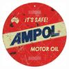 High Definition Metal Tin Sign Set Vintage Gasoline and Motor Oil Brand Themed Round Wall Art Decor for Gas Station Garage and M