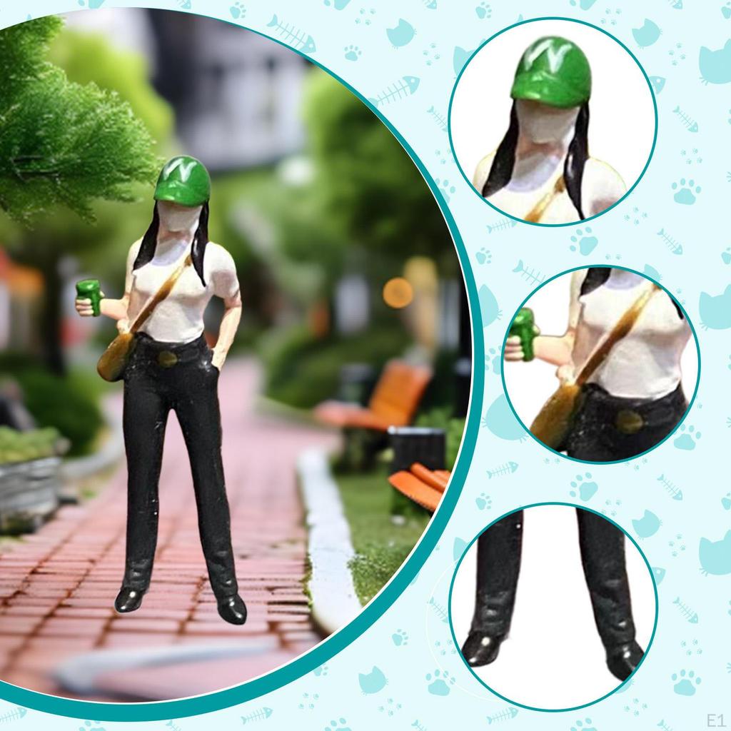 1/64 Female Figure Model Miniature Architectural Piece for Scene Creation