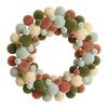 Colorful Flocked Christmas Ball Wreath for Tree, Wall, or Door Decoration