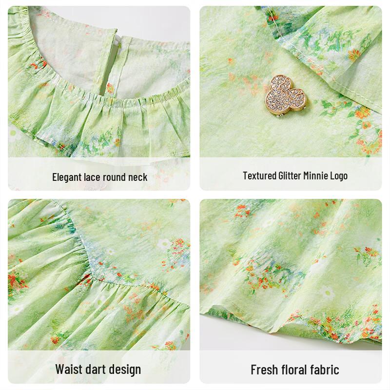 Disney Mädchen Sommerkleid Prinzessin mit Blumenmuster aus Baumwolle