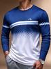 2026 Einfaches Herren-Streifen-Gradient-T-Shirt Herbst Outdoor Mode Langarm-Oberteile Übergroße Langarm-T-Shirts Herrenbekleidung