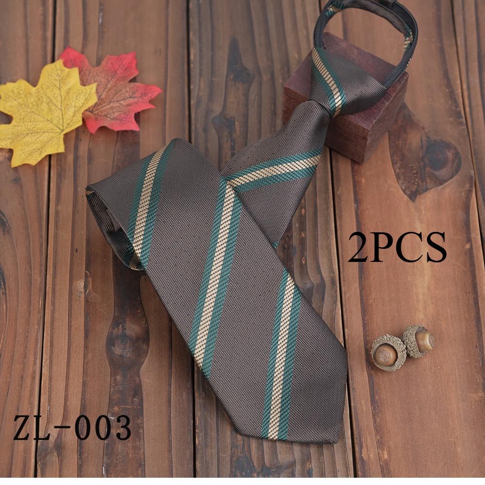 Tie 8cm Wide Retro Brown Style Lazy Tie Striped Tie Men's Business Casual Coffee Fashion Suit Tie