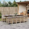 Vidaxl 11-Cz. Garden Furniture Set With Cushions, Beige, Poly Rattan