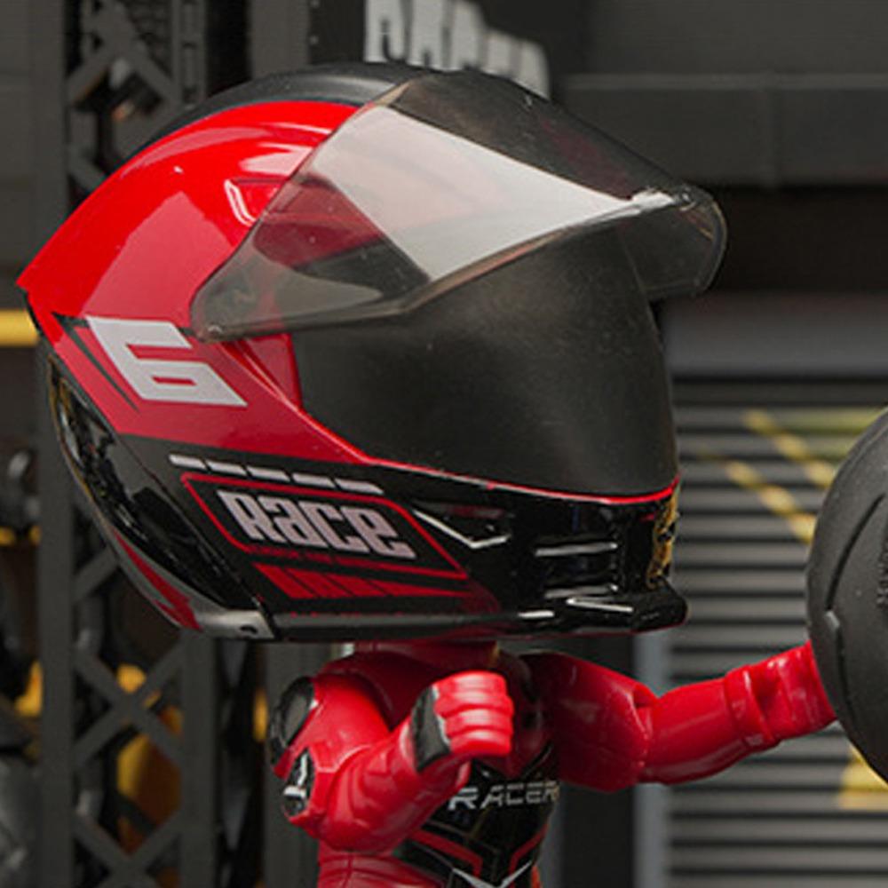 Deformation Helmet Simulated Motorcycle Rider Doll Movable Limbs Movable Figurine Model  Kids Toy