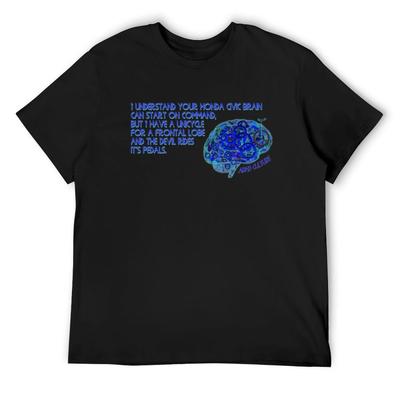 ADHS Zitat Gehirn Einrad T-Shirt niedliche Oberteile Jungen Tierdruck lustige T-Shirts Männer