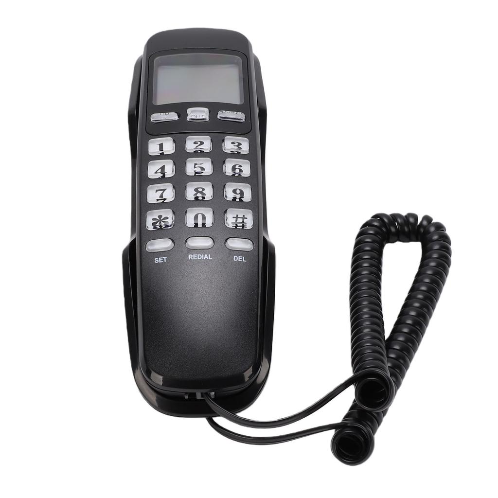 Telefone Básico com Fio Montável na Parede Estilo Retrô Fino Telefone Fixo de Parede com Suporte DTMF para Identificador de Chamadas Portátil para Casa Hotel