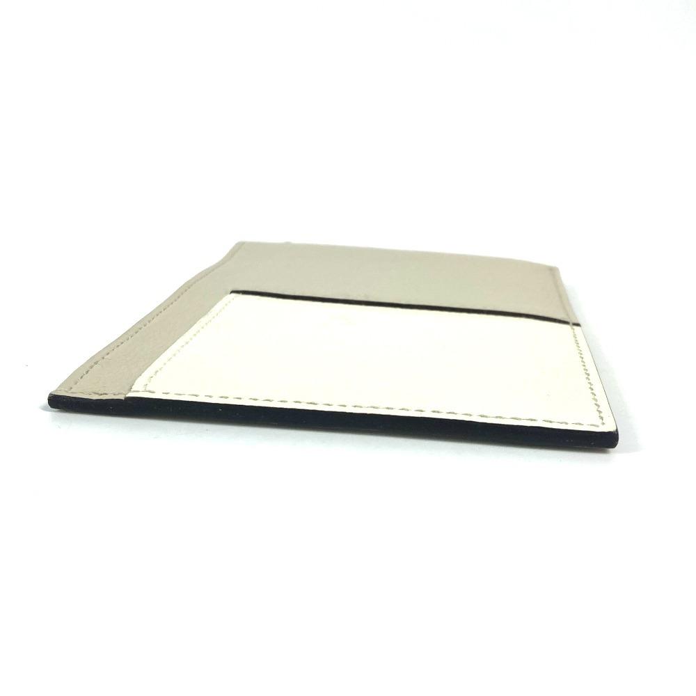 HERMES Bicolor Nect Business Card Holder Pass Case Card Case White/Light Beige