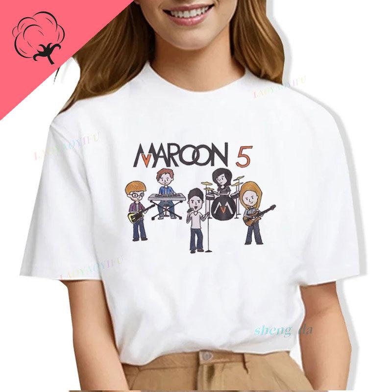 Vintage Popular Rock Band Short Sleeve Ocollar Playera Maroon 5 Tshirt Classics Adam Levine Camisetas Unisex Unisexs Shirts Unisexs S
