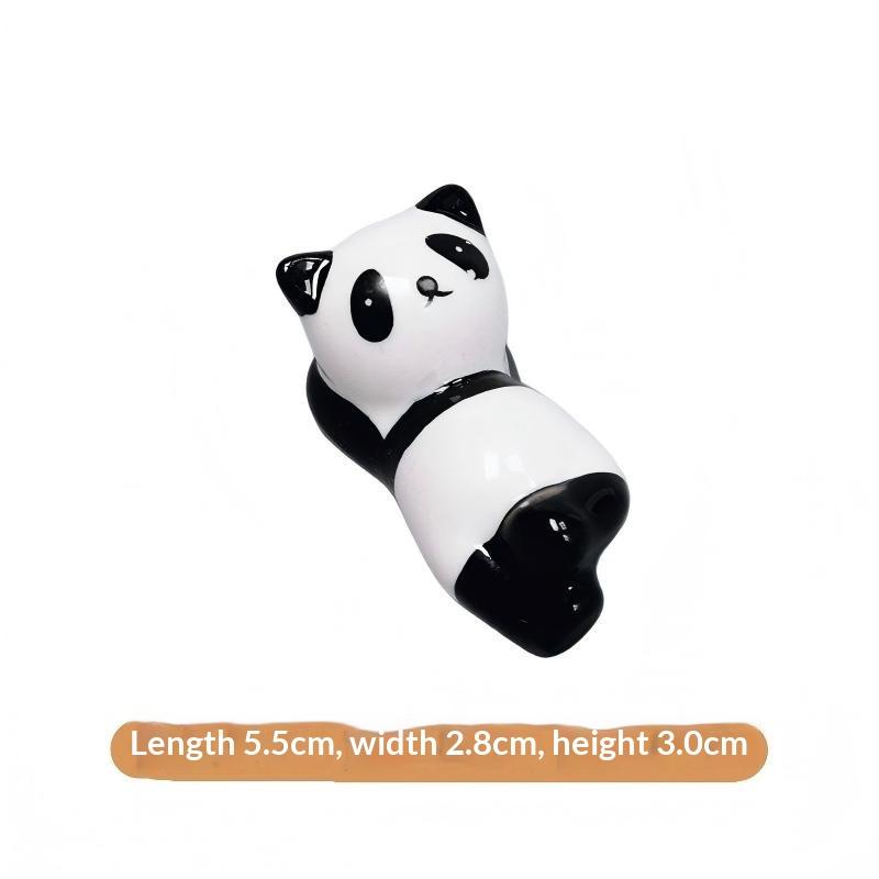 Mini Panda Ceramic Chopstick Rest Cute Cartoon Tableware Spoon Holder Pen Rack For Home Restaurant Kitchen Dining Table Decor