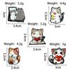 Cute Kitten Cartoon Brooch: Smiling Animal Badge for Clothing & Backpacks