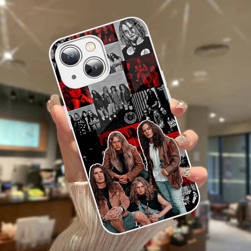 Music A-Alice In C-Chains Tempered Glass For Iphone 14 13 12 11 Pro Mini XS MAX 14Plus X XS XR Fundas