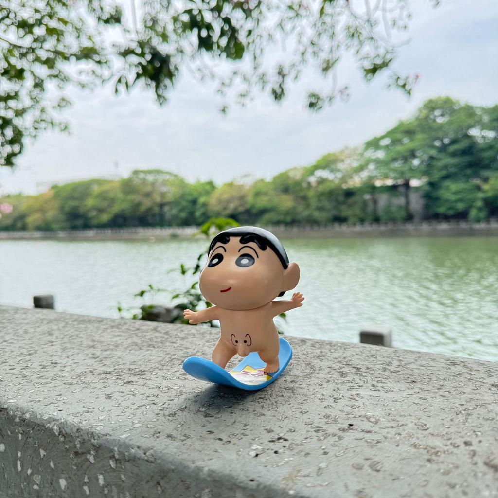 Shin-chan Surfboard Skateboard Rear Car Ornament Gift Set