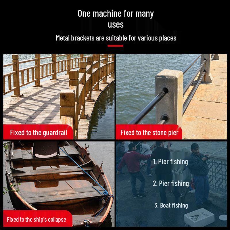 Adjustable U-Shaped Fishing Rod Support Bracket for Portable Raft