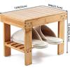 Utoplike Entryway Stool, Stylish Bamboo Step Stool, Entryway Bench, Wooden Shoe Rack, Storage Bench, Storage Chair
