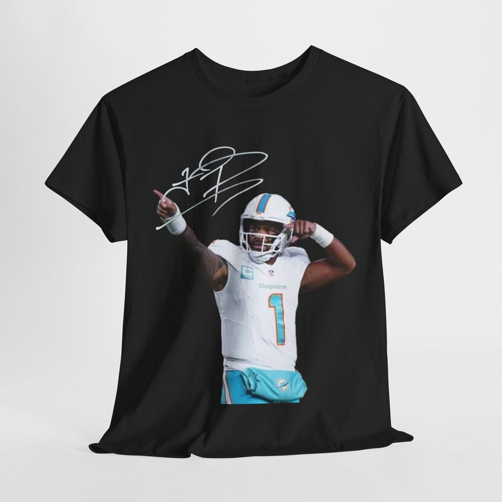 Miami Dolphins Tua Tagovailoa Автограф Принт Футболка Унисекс Футболка S
