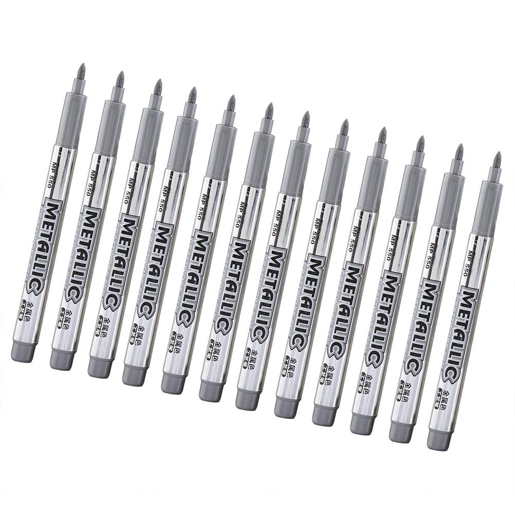 12Pcs Marking Pen Permanent Marker Greeting Cards Album Scrapbook   Writing Drawing (Golden)