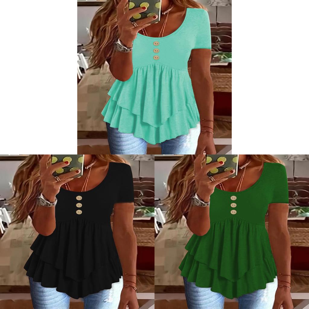 Summer Ladies T Shirt With 3d Pattern In Cotton Blend For Casual Wear
