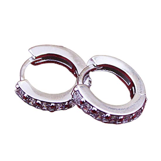 Earrings Round Fashionable Alloy Single Row Rhinestones Earrings for Banquet