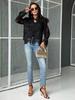 Retro Shirt For Women, Design Sense, Hollow Ruffled Long Sleeves, Temperament, Fashionable Stand Collar Shirt