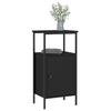 Table de chevet - Maison Exclusive - Noir - Bois d'ingénierie &amp; cadre en fer - 41x31x80 cm