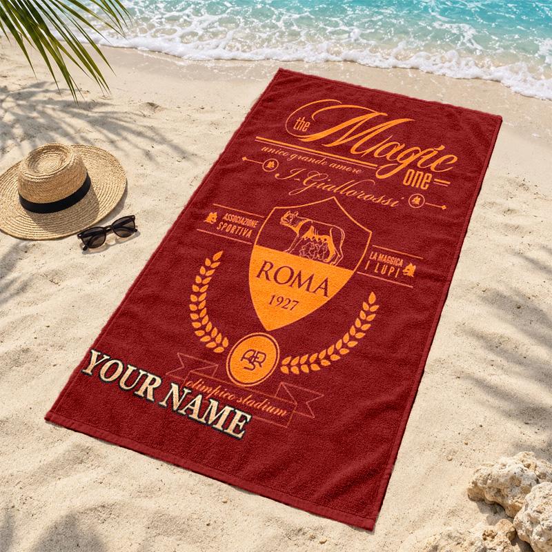 A.S Roma Custom Name Beach Towels Also Serve As Bath Towels Summer Essential a Musthave for the Outdoors the Beach and the Pool