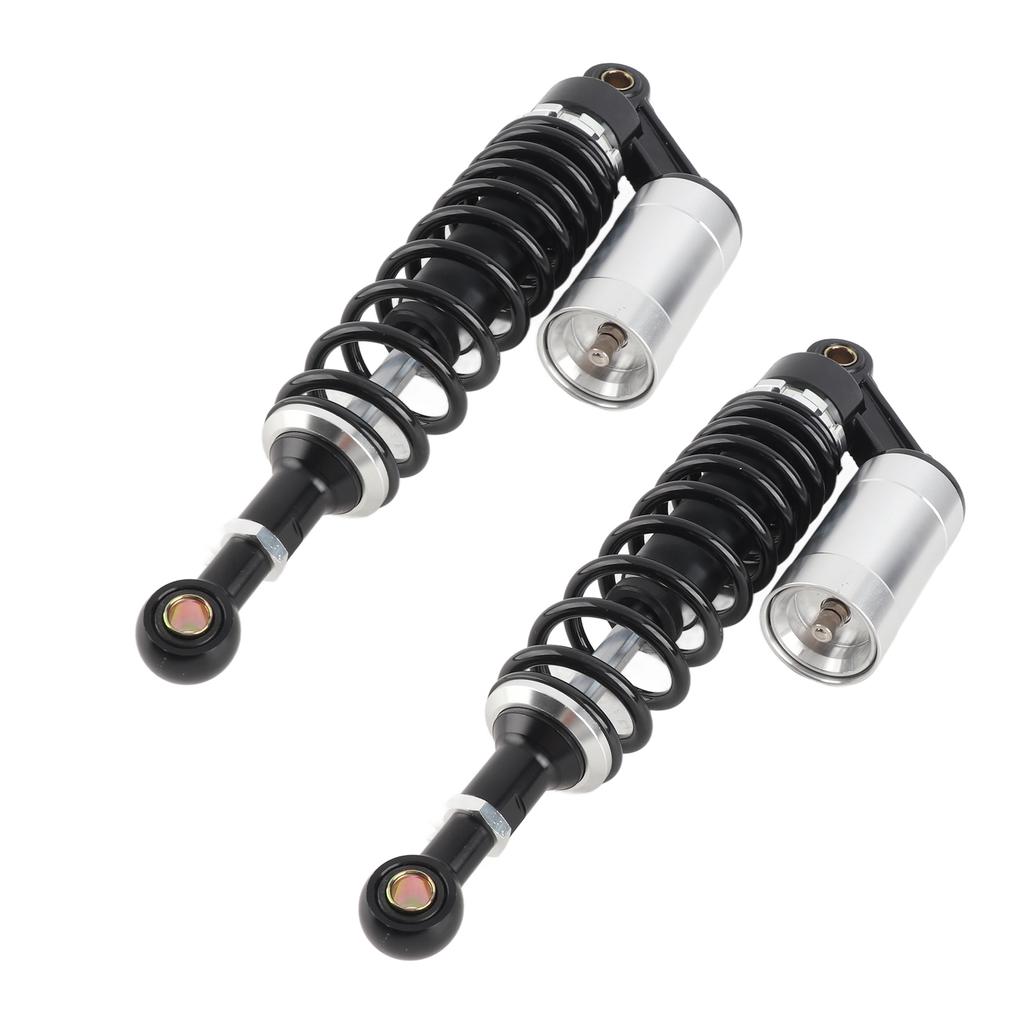 Pair 340mm Motorcycle Shock Absorber Rear Suspension Spring Universal for ATV SUVBlack Silver